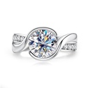  Engagement Ring 14K Gold  925 Sterling Silver Solitaire Twisted Anniversary Wedding Promise Ring for Women