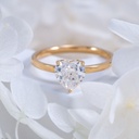 10K 14K 18K Real Gold 4 Prongs Classic Design Heart Cut  Ring For Women