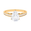  Pear Cut Engagement Ring,  Teardrop Engagement Ring Solitaire Engagement Ring, Certified Ring, 