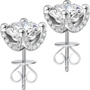Moissanite Stud Earrings for Womens  S925 Sterling Silver Earrings for Women VVS1 Clarity Moissanite Earrings