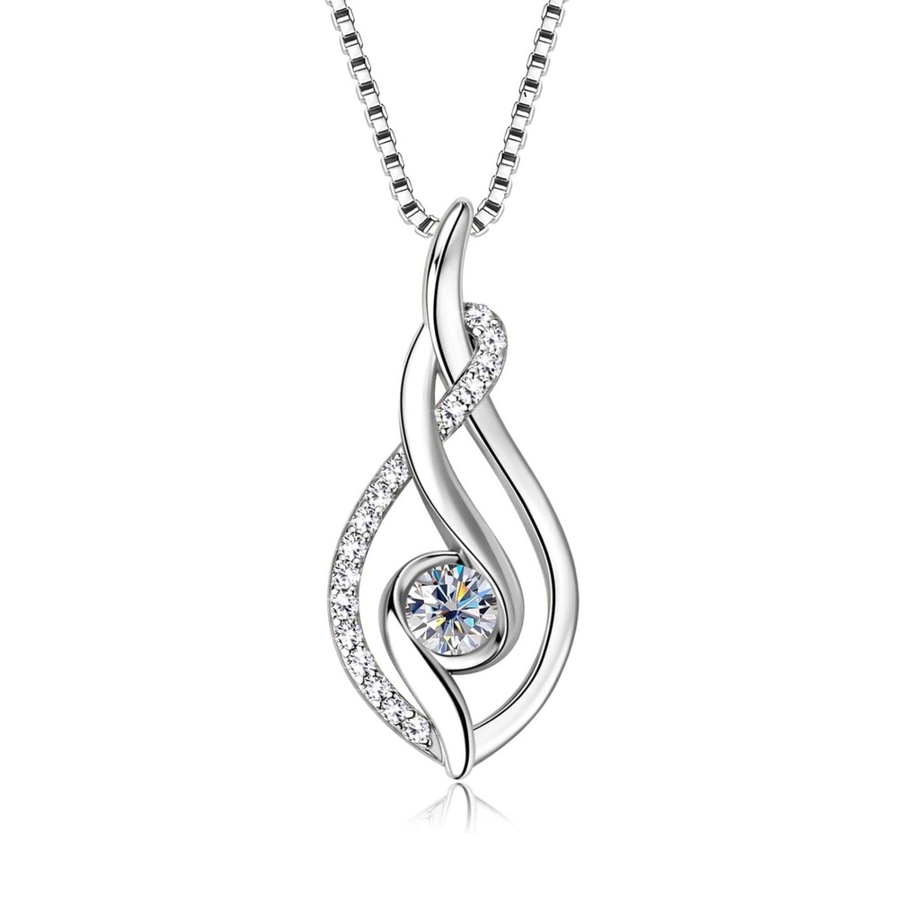  Infinity Pendant Necklace for Women, 18K Gold Plated 925 Sterling Silver Love Necklace Birthday Dainty Infinity Knot Necklace Mom Wife Girlfriend Gift
