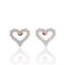 Heart Shape Round Diamond Stud Earring For Women