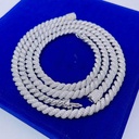 Men's  Sterling Silver Iced Out Rope Chain with Diamond