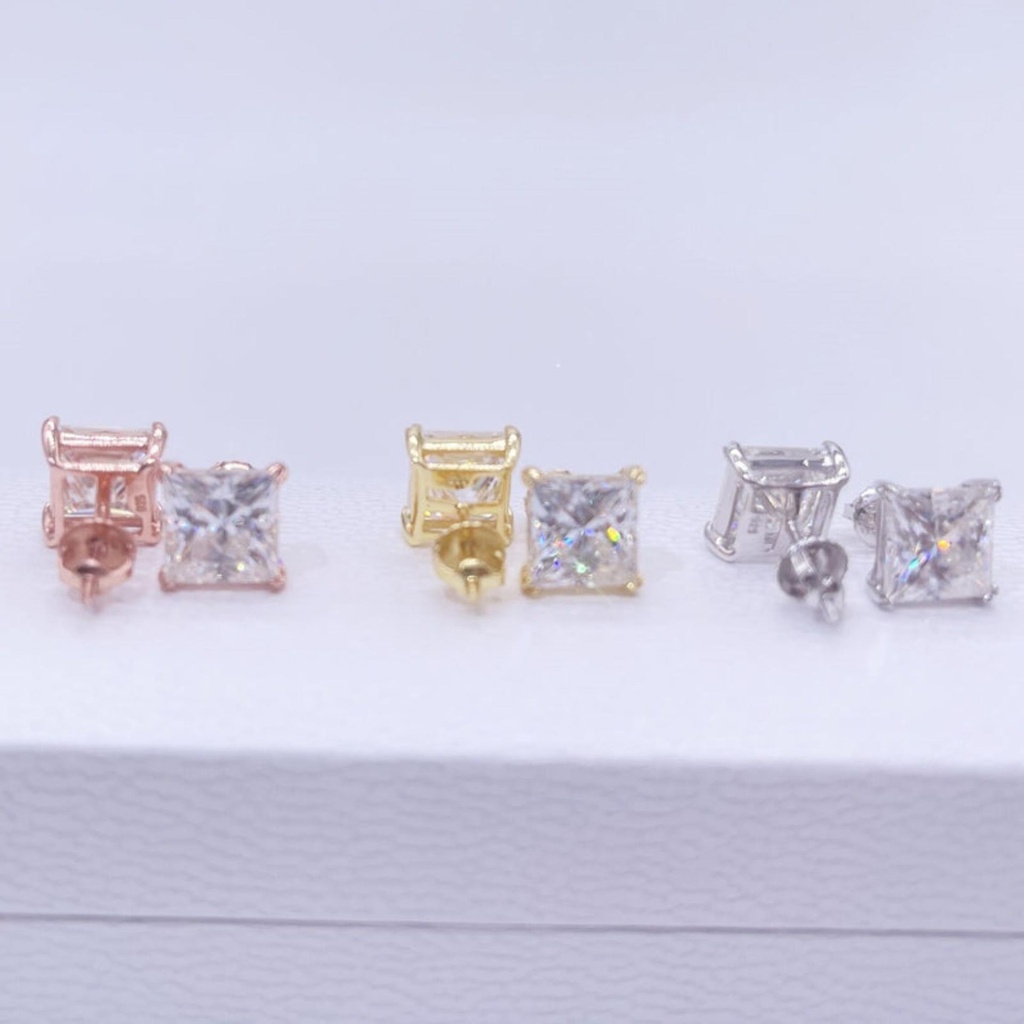 Hip Hop  Solid  Stud Earrings With Screw Back