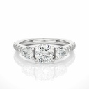  Round Cut Prong Set Three Stone Diamond Ring For Women