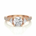  Round And 4 Prong Set Three Stone Diamond Engagement Ring 