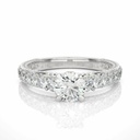  Round Cut Solitaire With Accents  Diamond Engagement Ring 