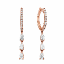  Pear And Round Cut Prong Setting Diamond Drop Earrings I