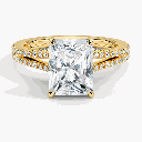  Radiant Cut Split Shank Engagement Ring 