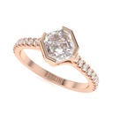 1.25CTAsscher Diamond Wedding Ring,  Asscher Diamond Compass Shape Engagement Ring