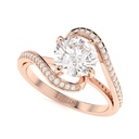  Engagement Ring Round Cut   Bridal Ring Solitaire  Diamond Wedding Ring Twist Anniversary Ring White Gold Ring