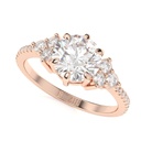 Round Diamond engagement ring vintage unique Cluster rose gold engagement ring women round diamond wedding Bridal art deco Anniversary