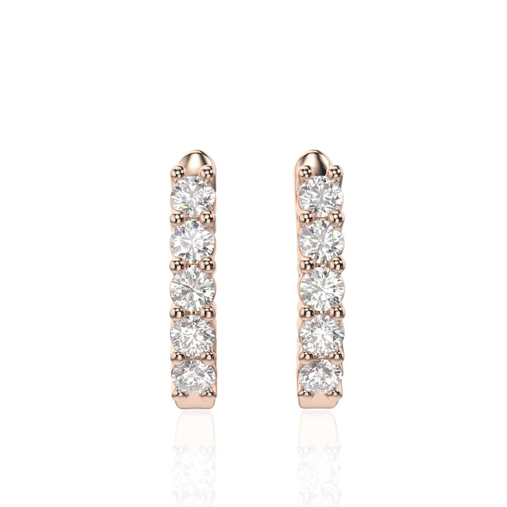 Round Cut Stone Hoop Earring For Women