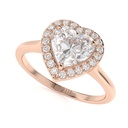 White Gold Halo Heart Engagement Ring  Heart Ring, Halo Heart Ring, Love Ring Anniversary Ring, White Gold Promise Ring