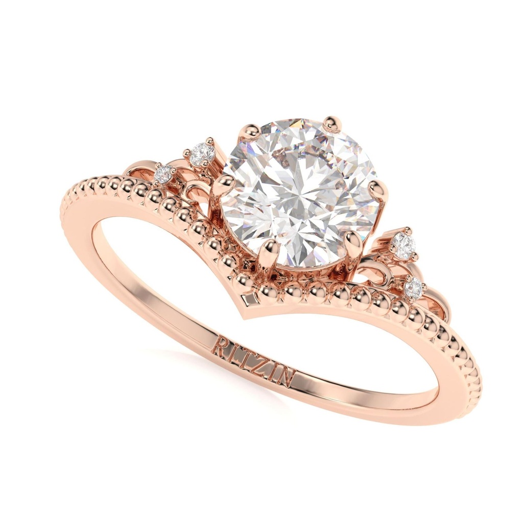 Engagement Ring Vintage Floral Diamond Wedding Ring  Crown Ring Victoria Dainty Promise Ring