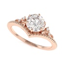 Engagement Ring Vintage Floral Diamond Wedding Ring  Crown Ring Victoria Dainty Promise Ring