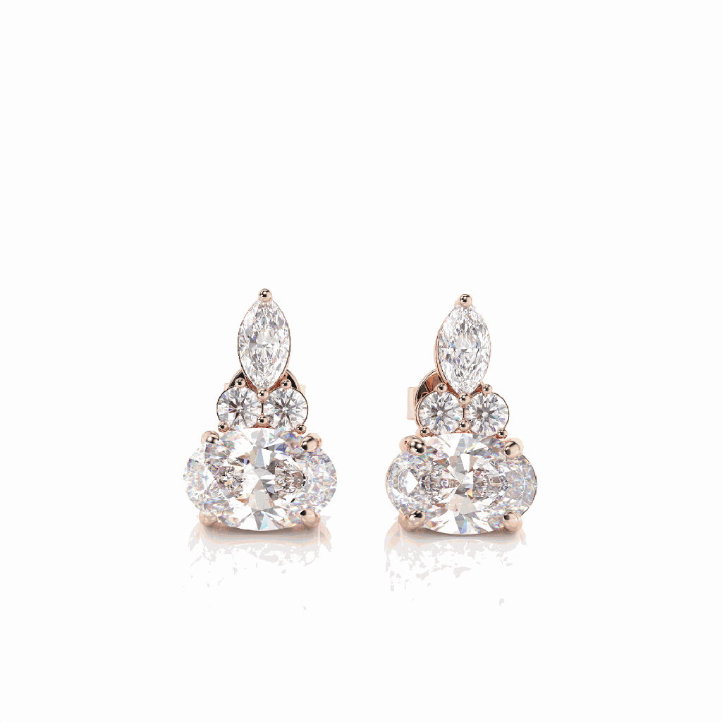 Oval Diamond Fancy Earrings For Women