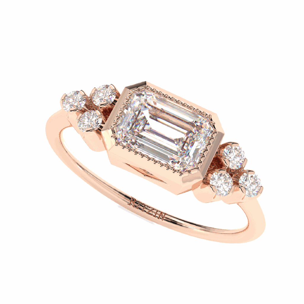 Emerald Diamond 7 Stone Engagement Ring for Women