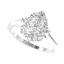 Pear Shape Diamond Halo Style Engagement Ring for Women