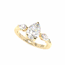 Pear Diamond Three Stone Engagement Ring for Women