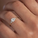 Cushion Diamond Three Stone Bridal Ring for Women