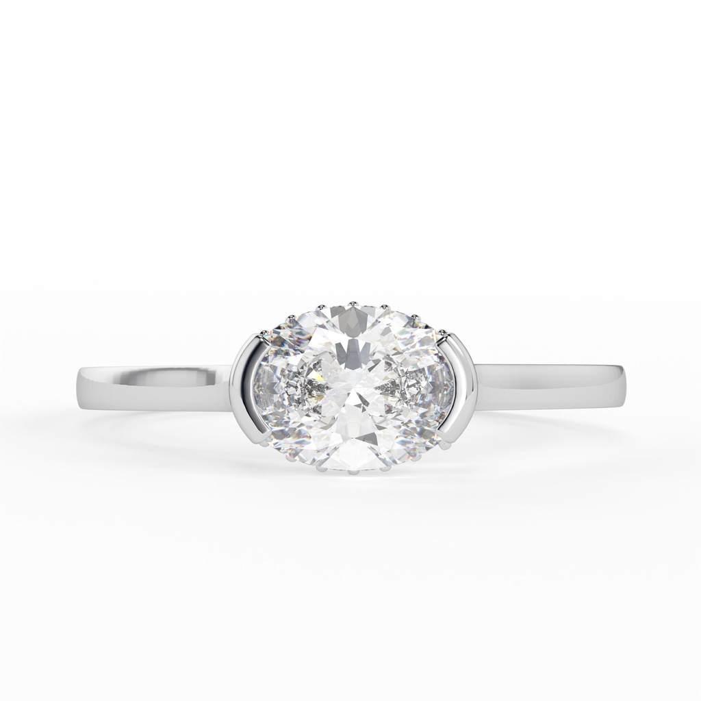  Oval shaped Engagement Ring Unique Bridal Colorless  Ring Oval Ring Stacking Ring Anniversary gift for women