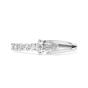 East West Pear Cut Lab Grown Diamond Unique Split Shank Engagement Ring, Solitaire With Accent 14k Solid Rose Gold CVD Diamond Ring