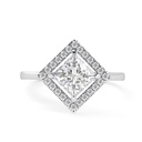 1.00CTGorgeous Princess Cut Moissanite Ring VVS1,Sterling Silver and Platinum Group Metal Multi-Layer Plating
