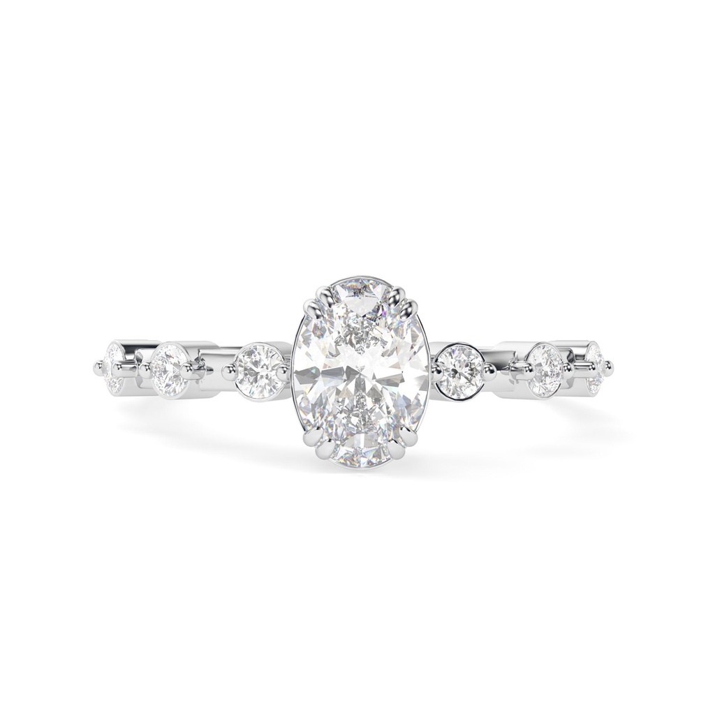 White gold engagement ring Oval Moissanite engagement ring women Unique Diamond engagement ring Bridal Promise Anniversary gift for her