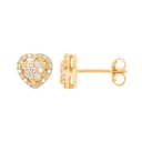  Round Diamond Heart Shape Stud Earrings