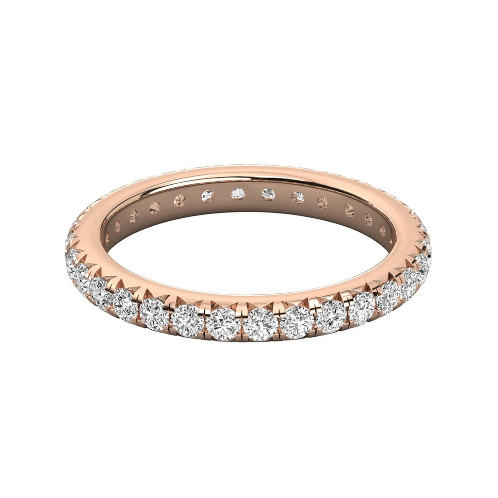 Round Diamond Micro Prong Eternity Wedding Band 