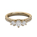 Round Cut Diamond 3 Stone Wedding Band 