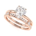 Cushion Diamond Half Eternity Double Band Bridal Set For Women