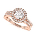 Round Brilliant Cut Colorless Lab Grown Diamond Engagement Ring/Lab Diamond Split Shank Engagement Ring Halo Engagement Ring