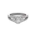 Round Diamond Halo Engagement Ring