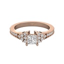 Princess Cut And Round Diamond Engagement Ring