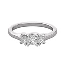 Princess Cut Diamond 3 Stone Prong Set Engagement Ring 
