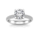 Vintage Round Cut WhiteIn 925 Sterling Silver Ring For Women's Engagement