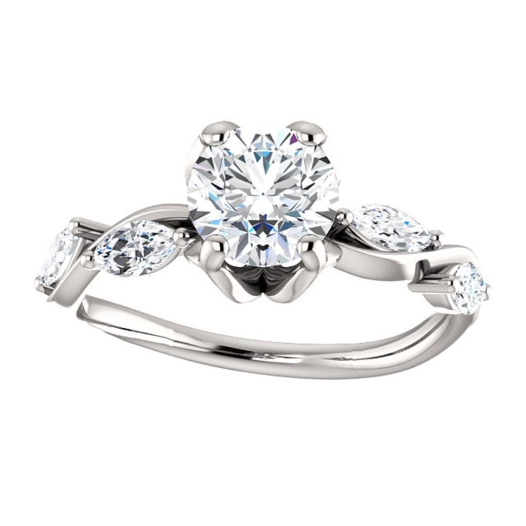 Round Cut Stone Twisted Engagement Ring for Women
