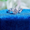 Colorless  Ring, Round Cut Dainty Ring Gift For Engagement, Wedding, Anniversary