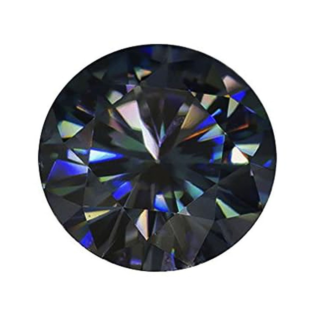 Loose Moissanite Peacock Blue Clean Round Cut 18.00 MM