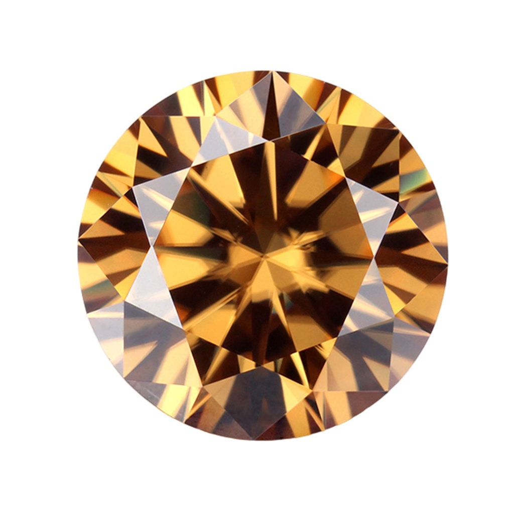 Loose Moissanite Champagne Vivid Brown Clean Round Cut 10.00 MM