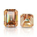 Loose Moissanite Champagne Vivid Brown Clean Emerald Cut 11.00 x 9.00 MM