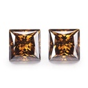 Loose Moissanite Champagne Vivid Brown Clean Princess Cut 8.00 MM