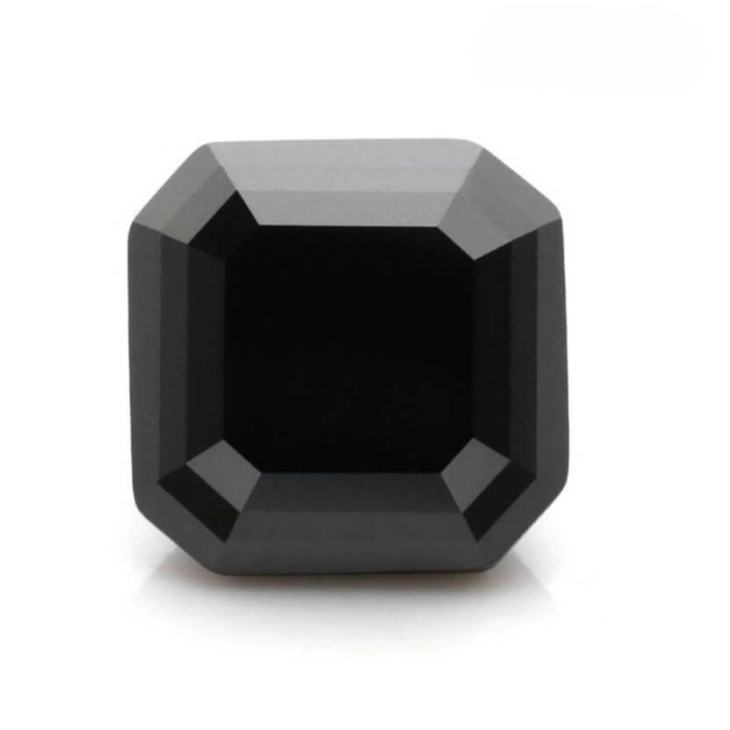 Loose Moissanite Jet Black Clean Asscher Cut 10.50 MM