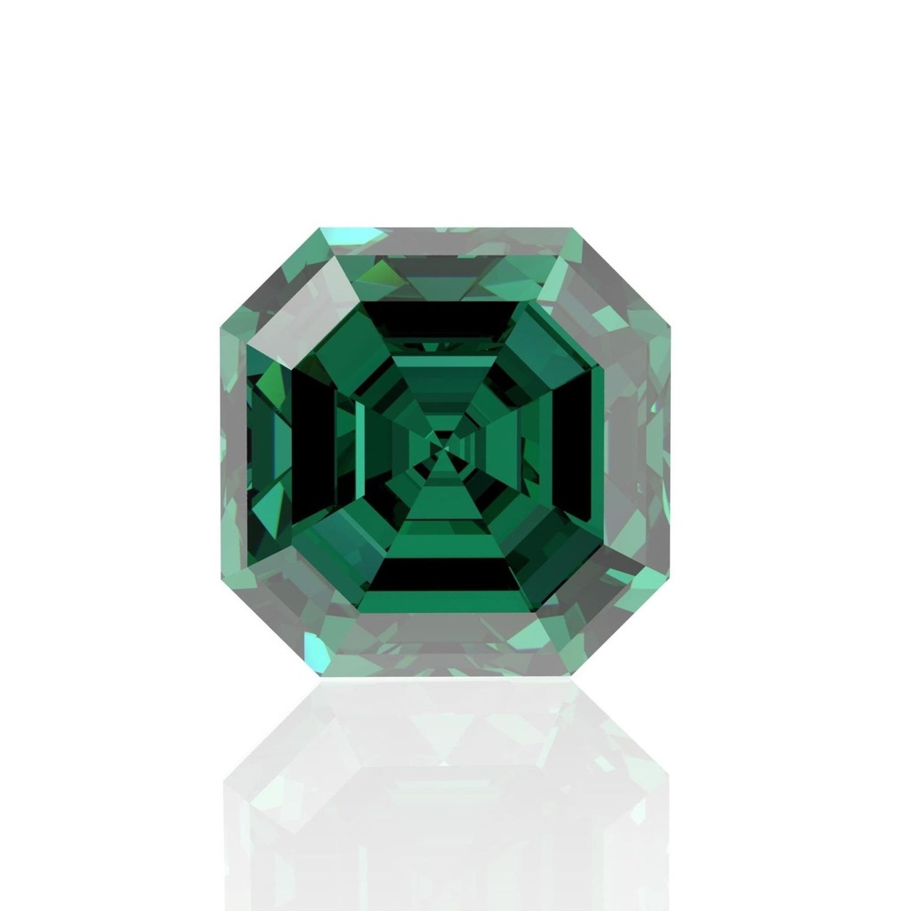 Loose Moissanite Emerald Vivid Green Clean Asscher Cut 9.50 MM