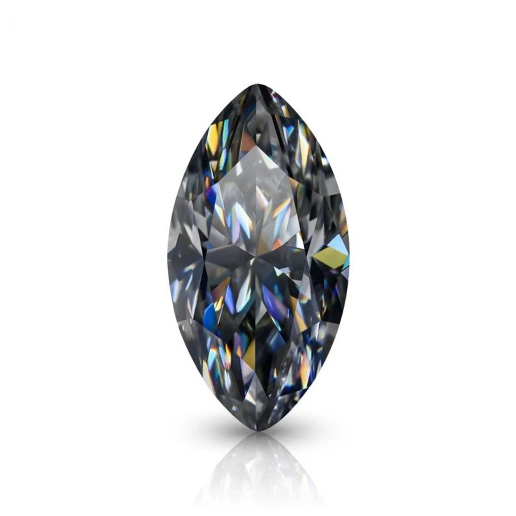 Loose Moissanite Grey Clean Marquise Cut 8.00 x 4.00 MM
