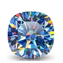 Loose Moissanite Royal Vivid Blue Clean Cushion Cut 13.00 MM