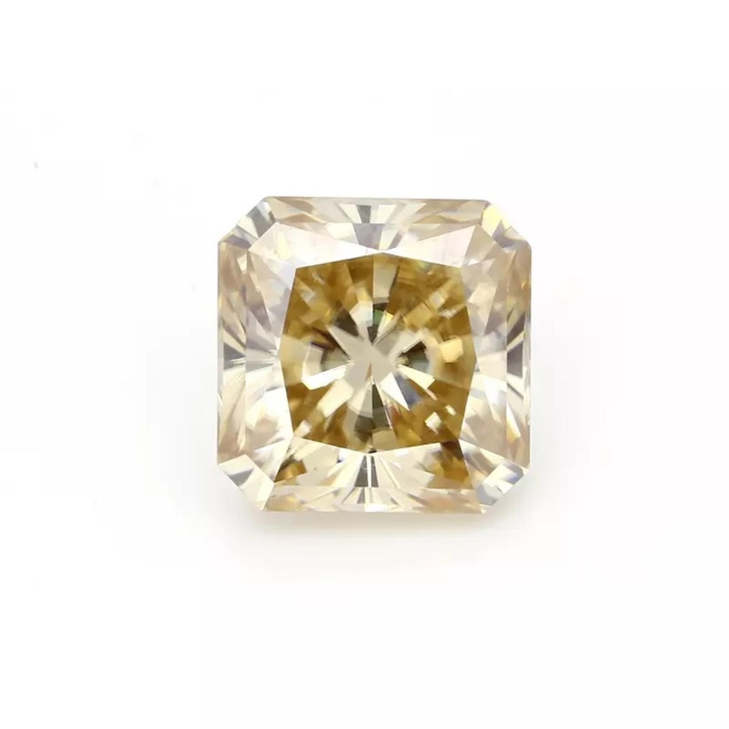 Loose Moissanite Brown Clean Square Radiant Cut 7.00 MM