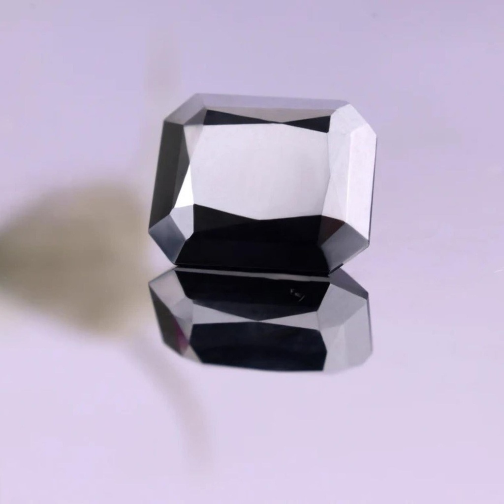 Loose Moissanite Jet Black Clean Square Radiant Cut 5.00 MM